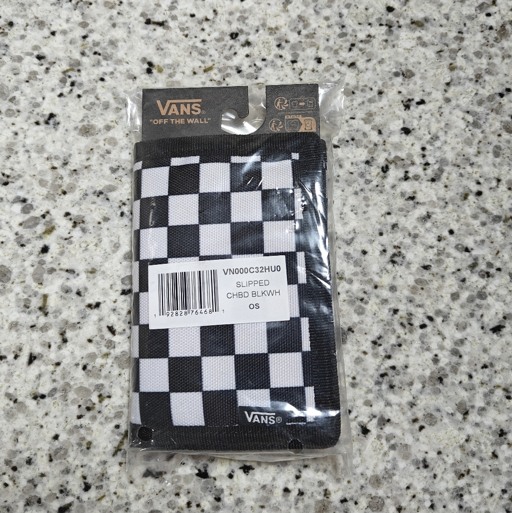NEW Vans Slipped Checkerboard Wallet (Black/White) - Picture 2 of 7